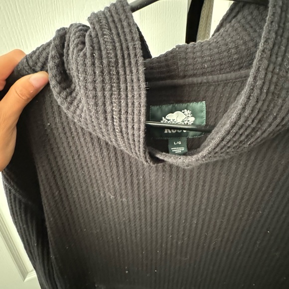 Roots Waffle Knit Cropped Hoodie - Picture 4 of 5